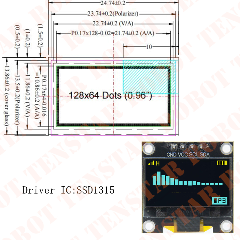 TENSTAR 0.96 Inch OLED SSD1306 - đánh giá và giá Oled Display 0.96