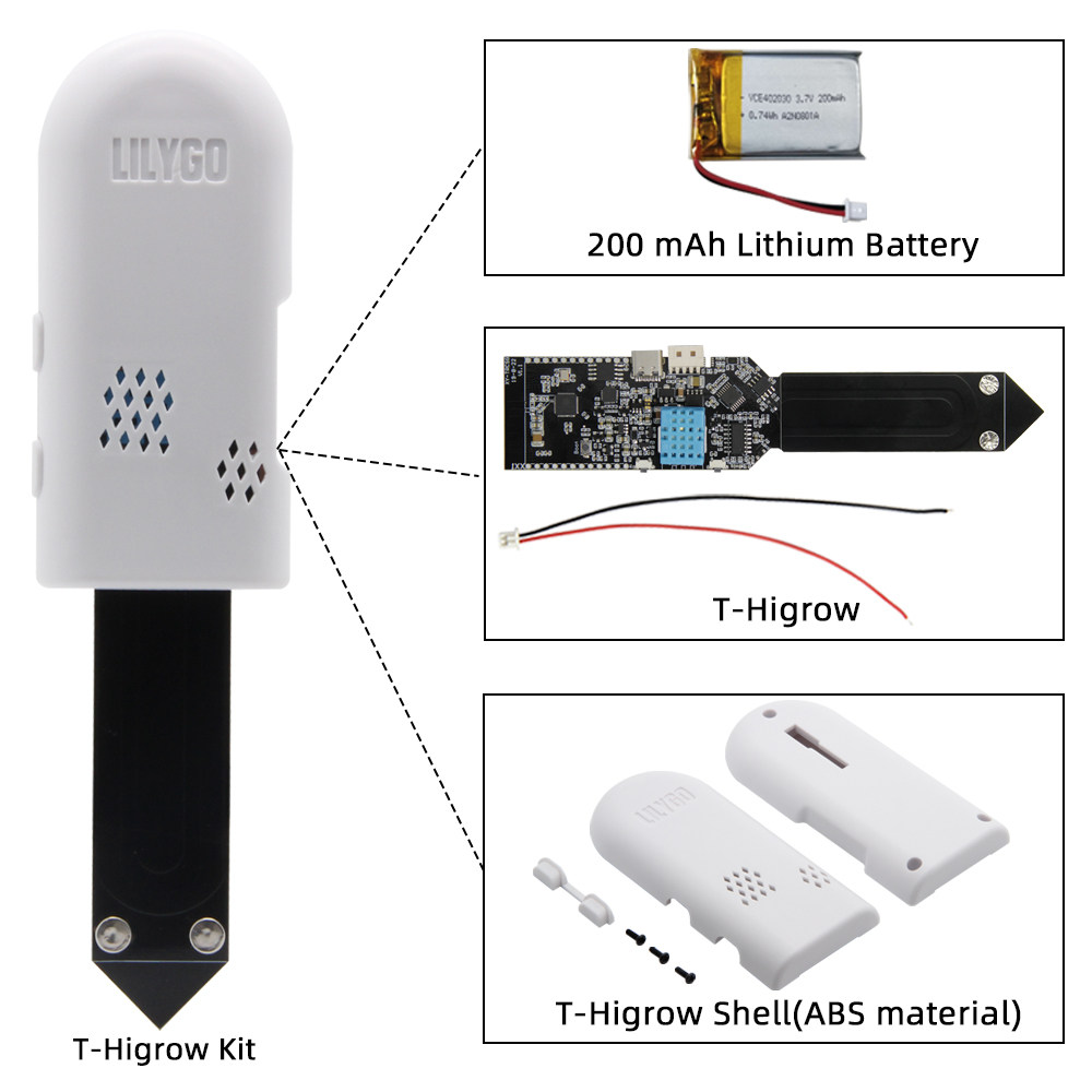 LILYGO T-Higrow ESP32 WiFi Blu - đánh giá và giá Dht11