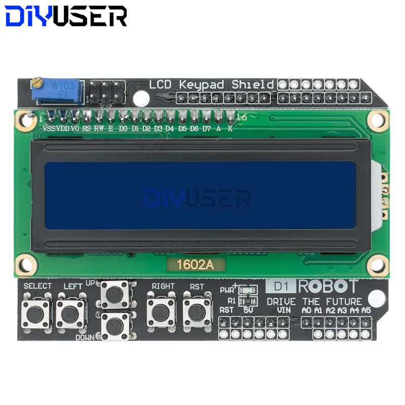 DIYUSER 1602 LCD Keypad Shield - đánh giá và giá Lcd 1602