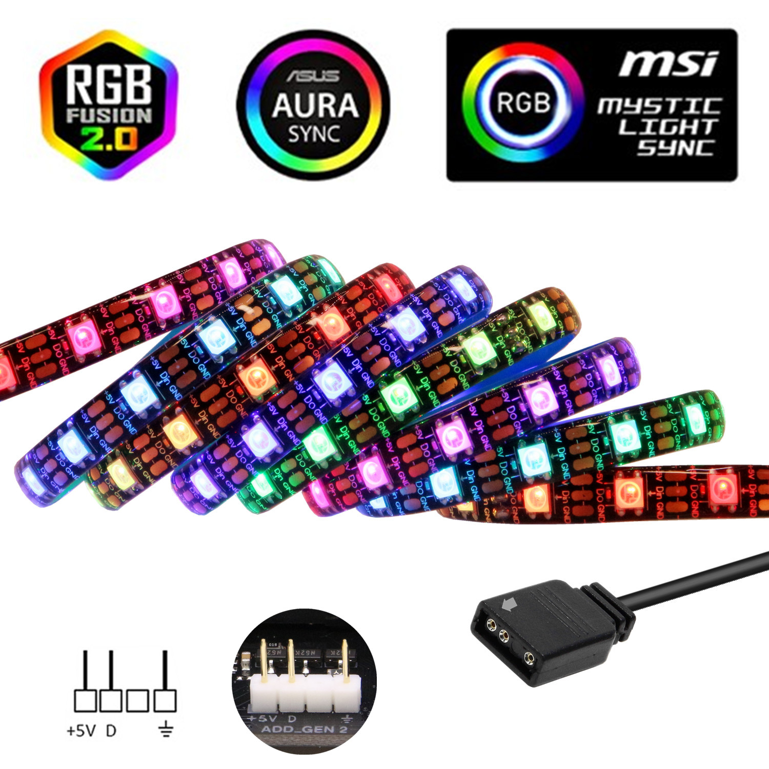 WS2812b ARGB Dây Đèn LED 5V 60 - đánh giá và giá Ws2812B Strip 5V