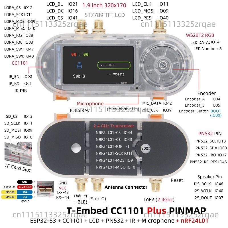 T-Embed CC1101 ESP32-S3 Develo - đánh giá và giá Nrf24L01