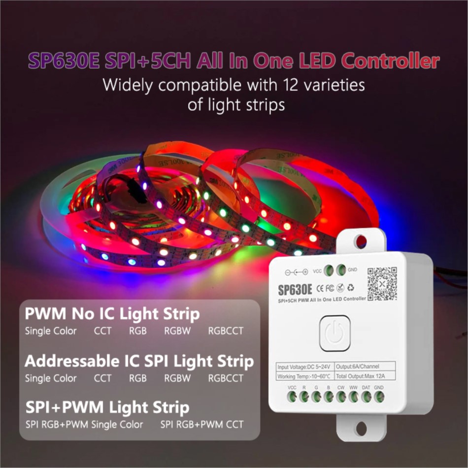 Smart BT SP630E All In 1 LED 5 - đánh giá và giá Ws2812B Strip 5V