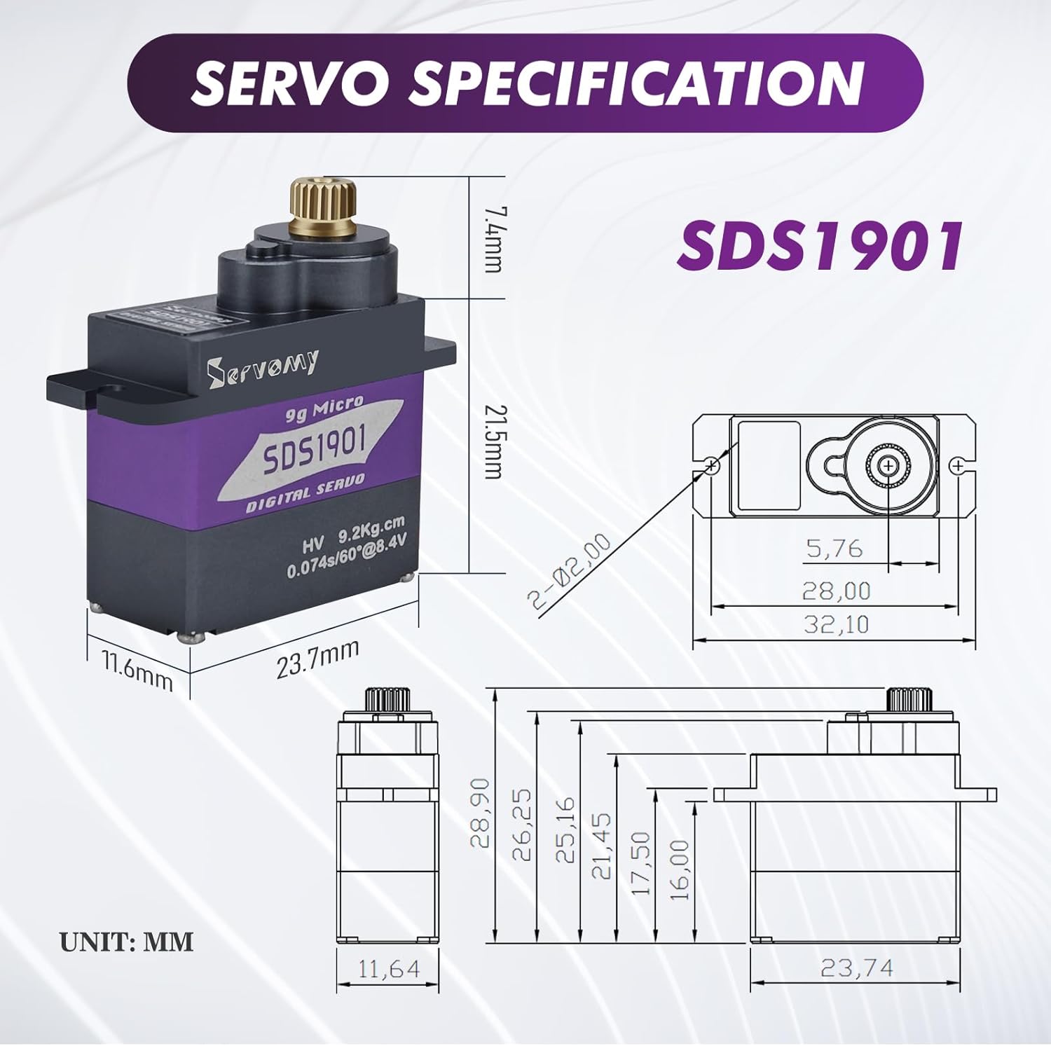 SERVOMY-SDS1901 Digital 9G Mic - đánh giá và giá Servo Sg90