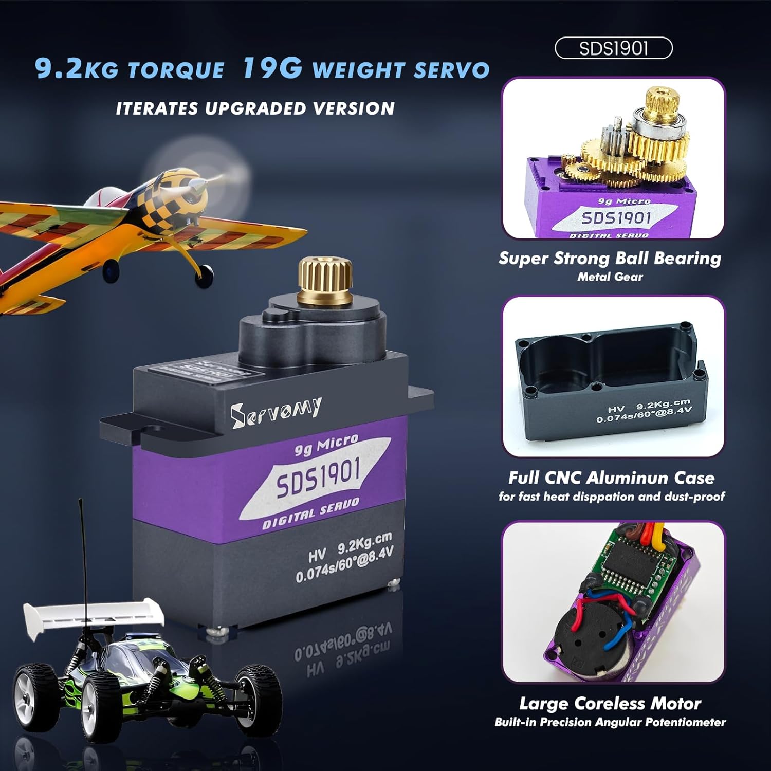 SERVOMY-SDS1901 Digital 9G Mic - đánh giá và giá Servo Sg90