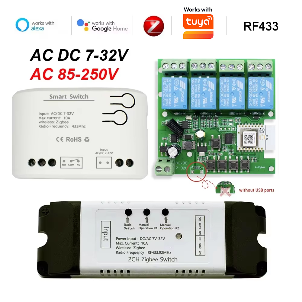 Dry Contact Smart Zigbee Switc - đánh giá và giá Relay Module 4 Channel