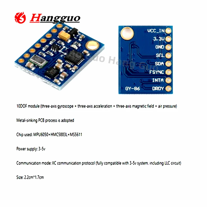 GY-86 10DOF MS5611 HMC5883L MP - đánh giá và giá Mpu6050